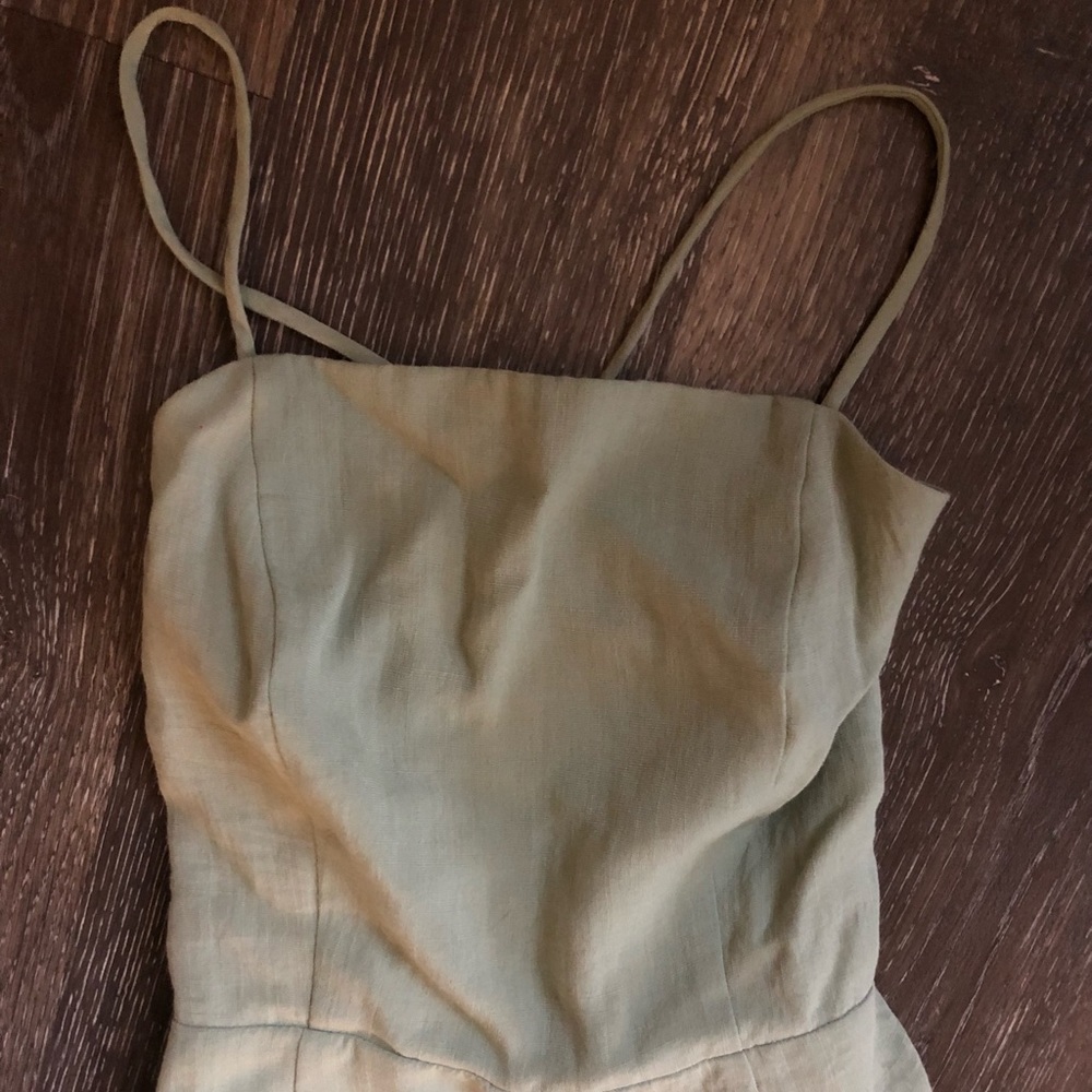 Lulu’s Sage Green Lace-Up Culotte Jumpsuit - Picture 11 of 13